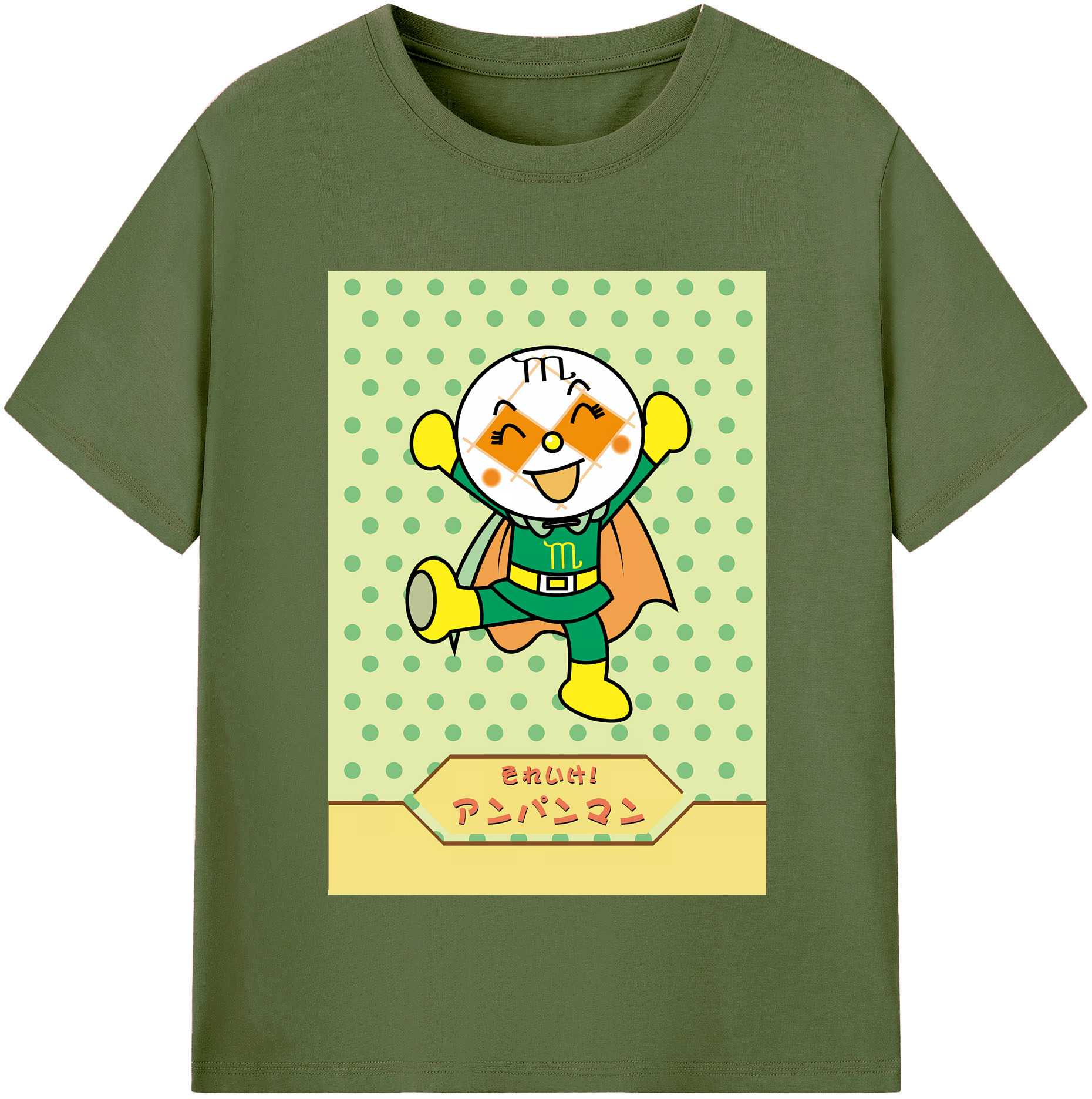 （画像用） アンパンマン Anpanman 綿100％半袖Tシャツ（フロントプリント）